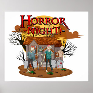 Horror Night Zombies Poster