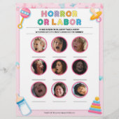 Horror oder Arbeit [Kindergrundfarbe rosa] Briefbogen (Vorderseite)