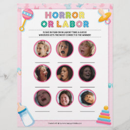 Horror oder Arbeit [Kindergrundfarbe rosa] Briefbogen