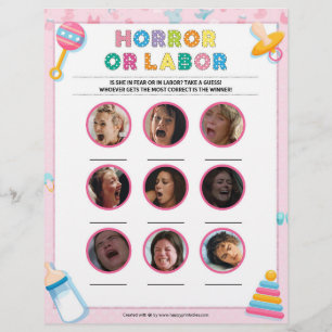 Horror oder Arbeit [Kindergrundfarbe rosa] Briefbogen