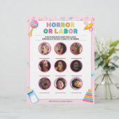 Horror oder Arbeit [Kindergrundfarbe rosa] Briefbogen (Stehend Vorderseite)