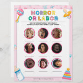 Horror oder Arbeit [Kindergrundfarbe rosa] Briefbogen (Vorne/Hinten)