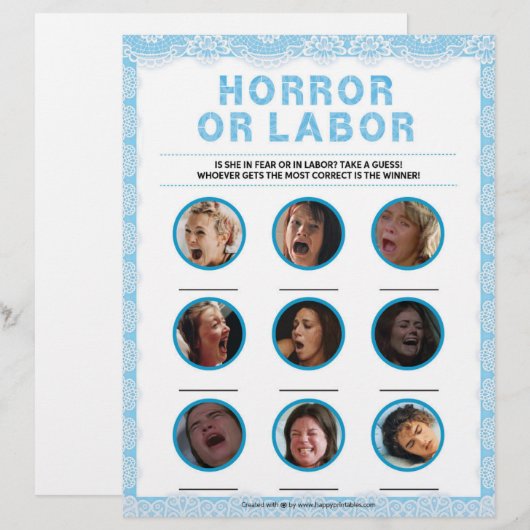 Horror oder Arbeit [Luxusspitze [blau] Briefbogen (Vorne/Hinten)