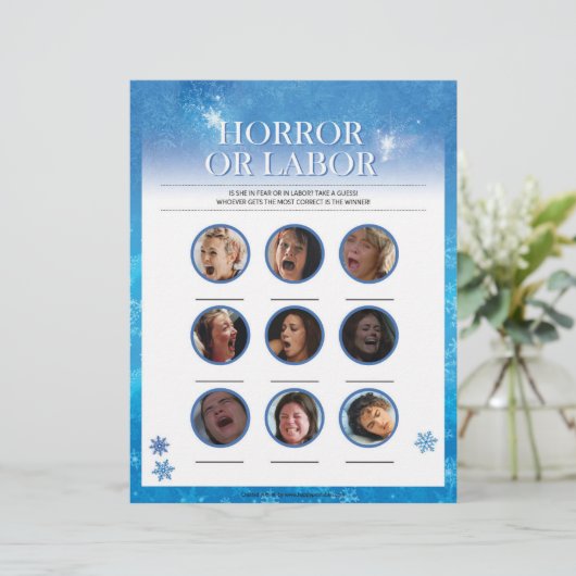 Horror oder Arbeit [Schneeblau] Briefbogen (Stehend Vorderseite)