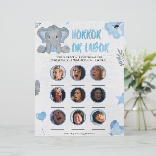 Horror oder Arbeitskraft [Baby Elephant [blau] Briefbogen (Stehend Vorderseite)