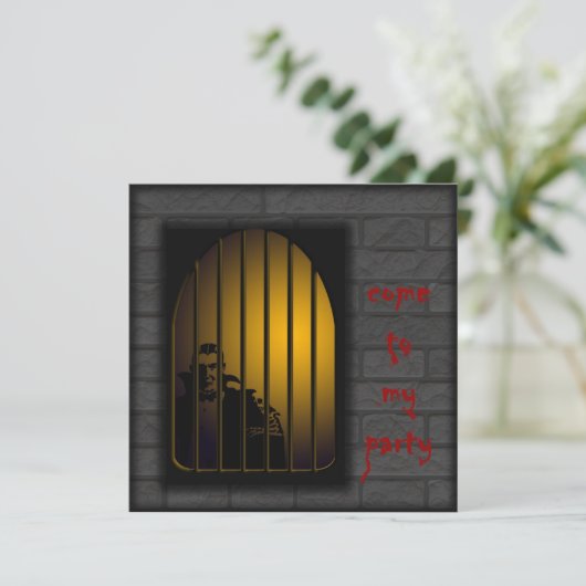 Horror Party Vampire Einladung (Stehend Vorderseite)