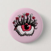 Horror Pastel Goth Eye Macabre Pink Creepy Button (Vorderseite)