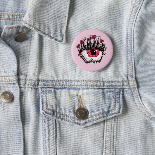 Horror Pastel Goth Eye Macabre Pink Creepy Button (Beispiel)