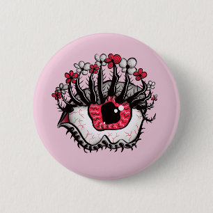 Horror Pastel Goth Eye Macabre Pink Creepy Button