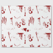 Horror Psycho Bloody Handprints Blutspatter Geschenkpapier (Flach)