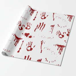 Horror Psycho Bloody Handprints Blutspatter Geschenkpapier