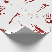 Horror Psycho Bloody Handprints Blutspatter Geschenkpapier (Ecke)