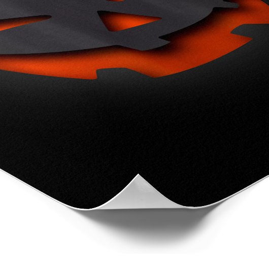 Horror Pumpkin Halloween Y, Funny Gift Poster (Ecke)