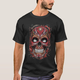 Horror Red Skull Beauty T-Shirt