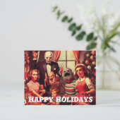 Horror Retro Happy Holidays Weihnachten Postkarte (Stehend Vorderseite)