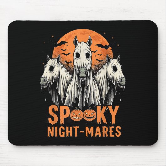 Horror Retro Soky Nachtstuten Reiten Boo Ghosts Ha Mousepad (Vorne)