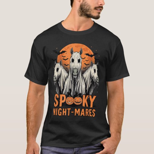 Horror Retro Soky Nachtstuten Reiten Boo Ghosts Ha T-Shirt (Vorderseite)