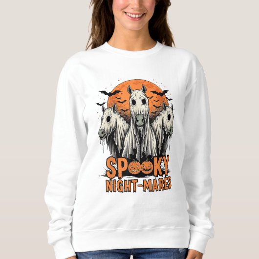 Horror Retro Spooky Night Mares Pferde Bootsphoste Sweatshirt (Vorderseite)