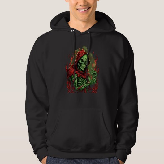 Horror Rock Skeleton Creepy Undead Death Occult Hoodie (Vorderseite)
