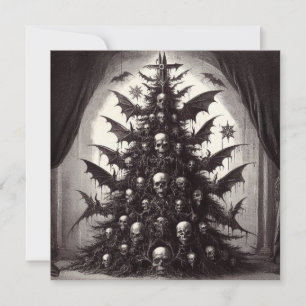 Horror Schädel Weihnachtsbaum Goth Xmas Feiertagskarte