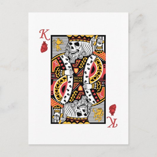 Horror-Skeleton König Spielkarte Postkarte (Vorderseite)