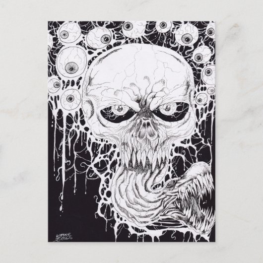 Horror Skull Art Postkarte (Vorderseite)