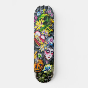 Horror Skull Girl Herz Blume Pumpkin Skateboard