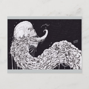 Horror Skull Serpent Fantasy Art Postkarte