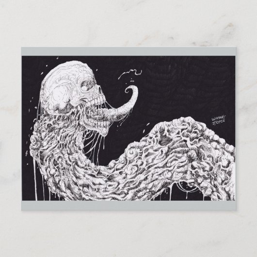 Horror Skull Serpent Fantasy Art Postkarte (Vorderseite)