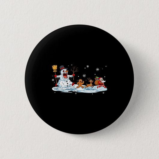 Horror Snowman Christmas Reindeer Gingerbread Sant Button (Vorderseite)