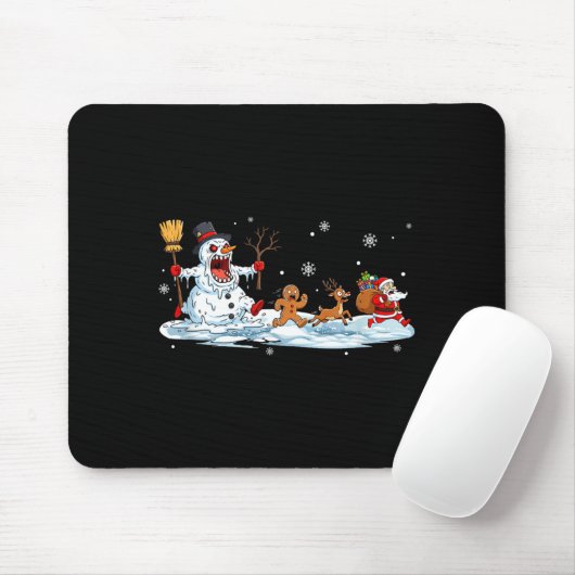Horror Snowman Christmas Reindeer Gingerbread Sant Mousepad (Mit Mouse)