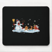 Horror Snowman Christmas Reindeer Gingerbread Sant Mousepad (Vorne)