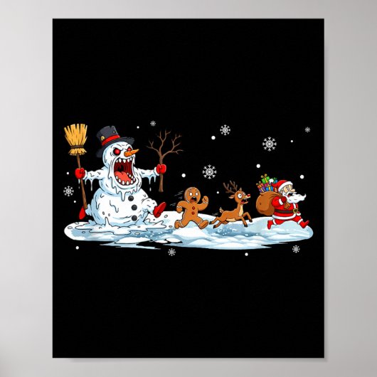 Horror Snowman Christmas Reindeer Gingerbread Sant Poster (Vorne)