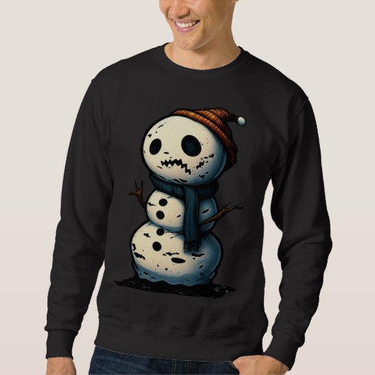 Horror Snowman Nightmare Scary Terrifying Hallowee Sweatshirt (Vorderseite)