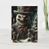Horror Snowman Weihnachten Karte (Vorderseite)