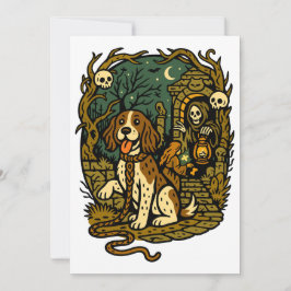 Horror Spooky Skeleton Dog Aesthetic Einladung