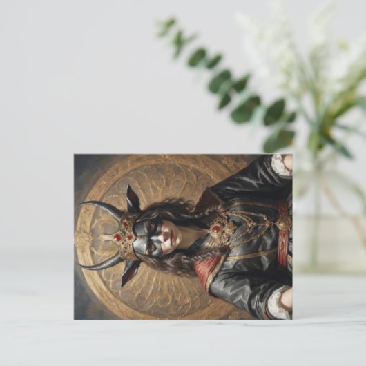 Horror Sukkubus Königin auf Thronpostkarte Postkarte (Stehend Vorderseite)