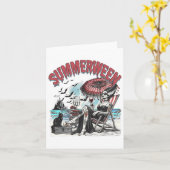 Horror Summerween Halloween Vintag Beac Karte (Gelbe Blume)