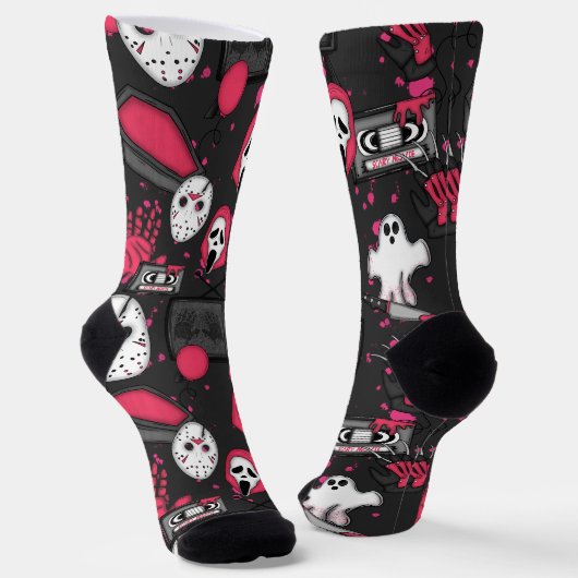Horror-Themen-Crew-Socken Socken (Gewinkelt)