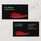 Horror Thriller Author Writer Business Cards Blood Visitenkarte (Vorne/Hinten)