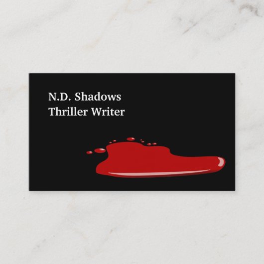 Horror Thriller Author Writer Business Cards Blood Visitenkarte (Vorderseite)