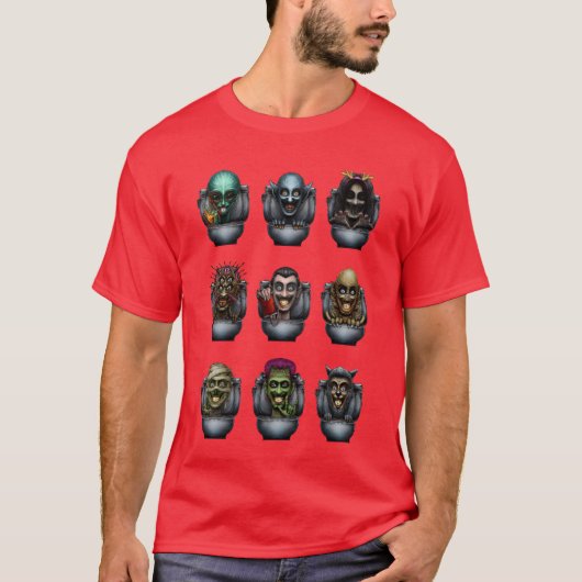 Horror Toilette Monster Pack Junge T-Shirt (Vorderseite)