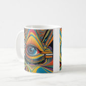 Horror Vacui Psychedelic Artwork aus den 1960er Ja Kaffeetasse (Vorderseite Links)
