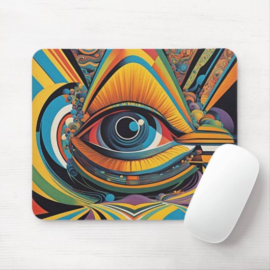 Horror Vacui Psychedelic Artwork aus den 1960er Ja Mousepad (Mit Mouse)