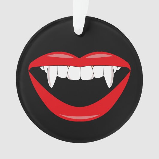 Horror Vampire Mouth und Fangs Halloween Ornament (Vorderseite)