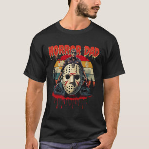 Horror Vater 80er Horror Movie Killer Maske Blutba T-Shirt