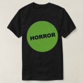 Horror VHS-Aufkleber T-Shirt (Design vorne)