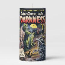Horror Vintages Comic Book Design Säule Kerze