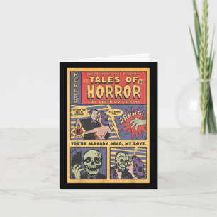 Horror Vintages Comic Buch Retro Halloween Spooky Karte