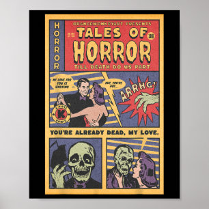 Horror Vintages Comic Buch Retro Halloween Spooky Poster